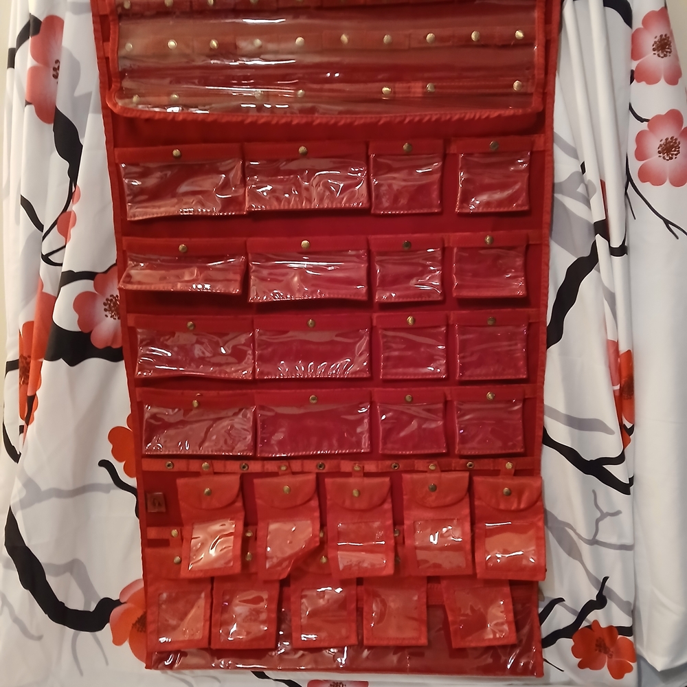 Red Hanging Jewelry Organizer